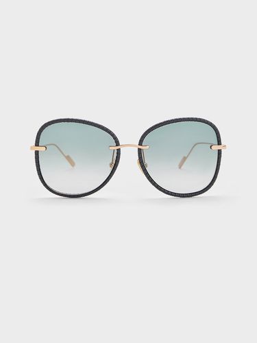 Charles & Keith - Lunettes de soleil papillon à monture tressée en cuir - Charles & Keith - Modalova