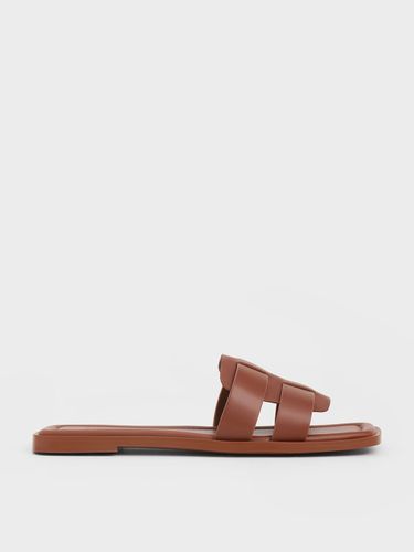 Charles & Keith - Sandales à enfiler en cuir à brides entrelacées - Charles & Keith - Modalova