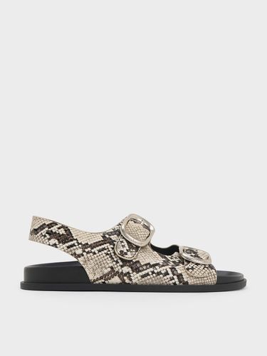 Charles & Keith - Sandales imprimé serpent à double bride à boucle - Charles & Keith - Modalova