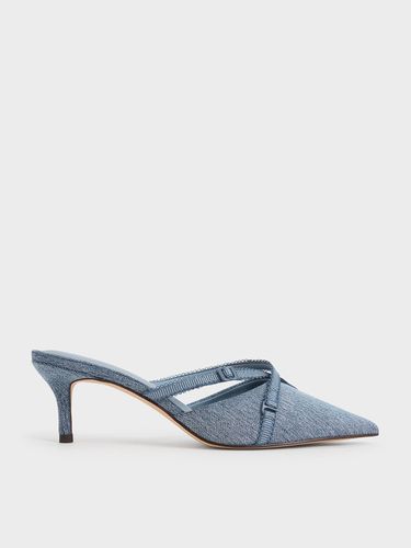 Charles & Keith - Mules en denim à bout pointu et lanière en gros-grain - Charles & Keith - Modalova