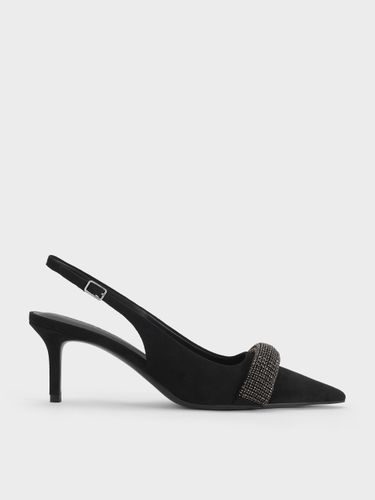Charles & Keith - Escarpins à bride arrière et bout pointu en suédine ornés de strass - Charles & Keith - Modalova