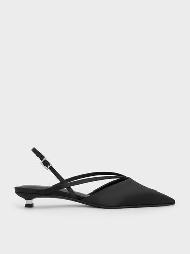 Charles & Keith - Escarpins en satin à talon de chaton à lanière en V et bout pointu - Charles & Keith - Modalova