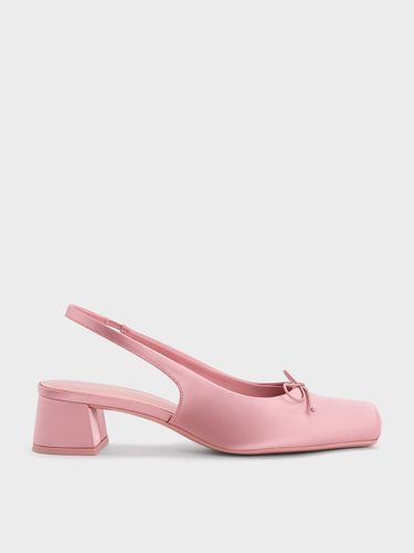 Charles & Keith - Escarpins en satin à bride arrière à bout carré et nœud - Charles & Keith - Modalova