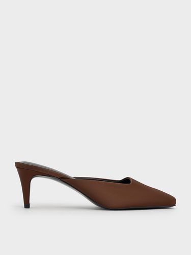 Charles & Keith - Satin Square-Toe Blade-Heel Mules - Charles & Keith - Modalova