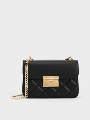 Charles & Keith - Sac matelassé à bouton-poussoir et poignée en chaîne - Charles & Keith - Modalova