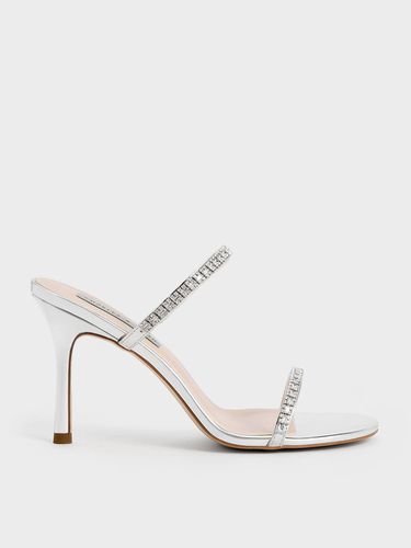 Charles & Keith - Mules métallisées ornées de pierres à talons Ambrosia - Charles & Keith - Modalova