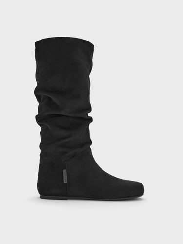 Bottes hautes froncées en suédine - Charles & Keith - Modalova