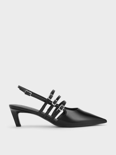 Charles & Keith - Escarpins vernis à bout pointu à triple lanières et bride arrière - Charles & Keith - Modalova