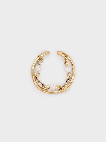 Charles & Keith - Bague double avec perles et chaîne Corrine - Charles & Keith - Modalova