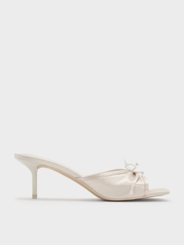 Charles & Keith - Mules à talons en satin froncé avec nœud - Charles & Keith - Modalova