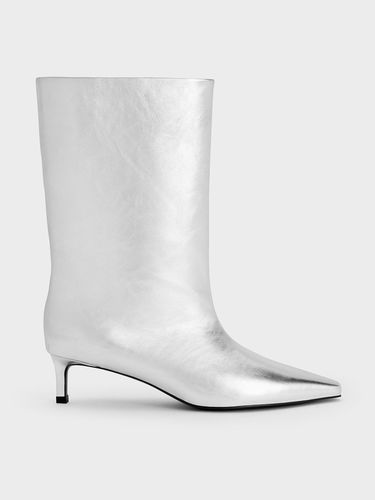 Charles & Keith - Bottes montantes métallisées à bout effilé et talon de chaton - Charles & Keith - Modalova