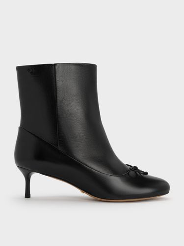 Charles & Keith - Bottes en cuir à talon de chaton et nœud Aretha - Charles & Keith - Modalova