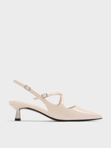 Charles & Keith - Escarpins vernis à talon de chaton et bride arrière Pauline - Charles & Keith - Modalova