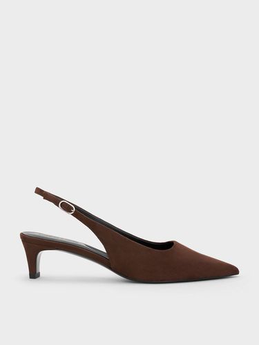 Charles & Keith - Escarpins en suédine à talon de chaton et bout pointu - Charles & Keith - Modalova