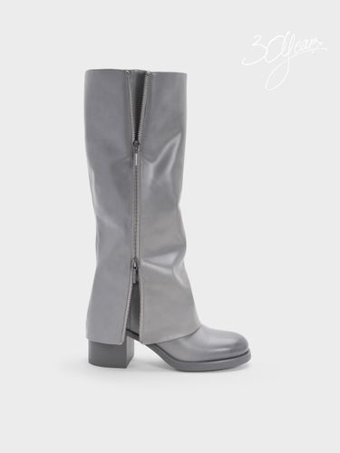 Bottes hautes Louise fini patiné - Charles & Keith - Modalova