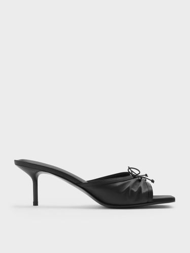 Charles & Keith - Mules à talon en satin froncé à nœud - Charles & Keith - Modalova