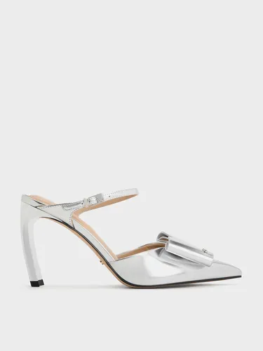 Charles & Keith - Mules à talon en cuir métallisé avec noeud Lu - Charles & Keith - Modalova