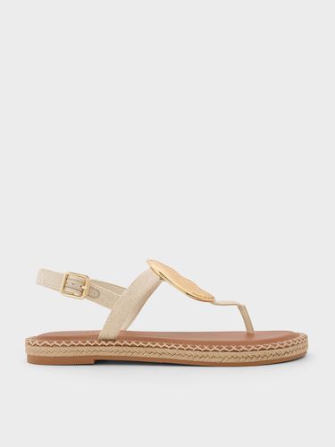 Charles & Keith - Sandales en lin à semelle espadrille avec ornement métallique - Charles & Keith - Modalova