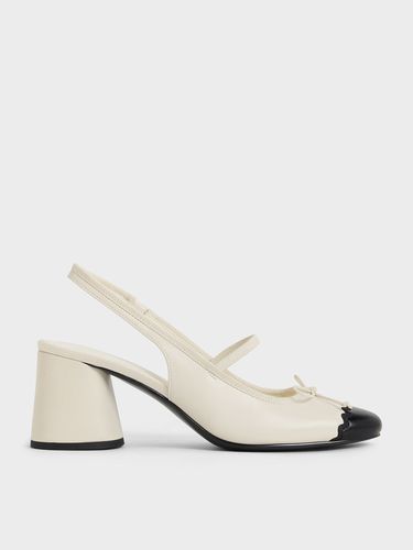 Charles & Keith - Escarpins bicolores à bride arrière et nœud - Charles & Keith - Modalova