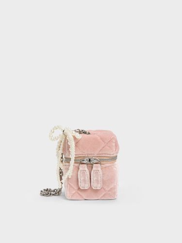 Micro sac matelassé en velours à nœud perlé Janie - Charles & Keith - Modalova