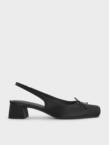 Charles & Keith - Escarpins en satin à bride arrière à bout carré et nœud - Charles & Keith - Modalova