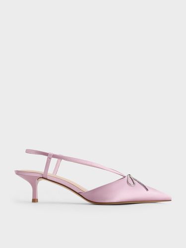Charles & Keith - Escarpins à nœud orné de strass en polyester recyclé à talon de chaton - Charles & Keith - Modalova