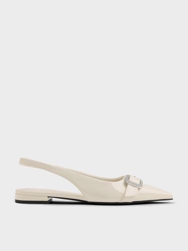 Charles & Keith - Ballerines vernies à bride arrière à boucle ornée de strass - Charles & Keith - Modalova
