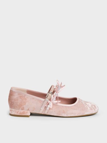 Chaussures Mary Jane en velours et satin à nœuds et perles Noelie - Charles & Keith - Modalova