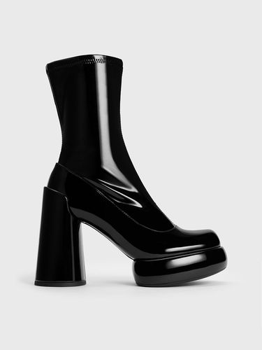 Charles & Keith - Bottines vernies à plateforme et talon cylindrique Darcy - Charles & Keith - Modalova