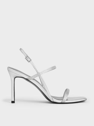 Charles & Keith - Arona Metallic Crystal-Embellished Stiletto-Heel Sandals - Charles & Keith - Modalova