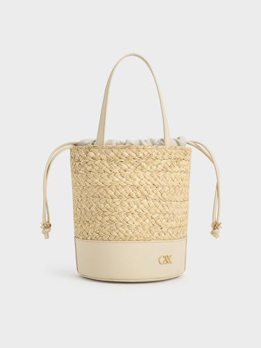 Charles & Keith - Sac seau en cuir et raphia - Charles & Keith - Modalova