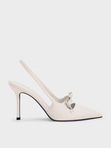 Charles & Keith - Escarpins en satin à bride arrière et bout pointu ornés d'un nœud - Charles & Keith - Modalova