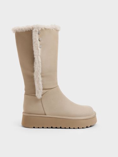 Boots Platform Bordées de Fourrure en Suédine Synthétique Floyd - Charles & Keith - Modalova