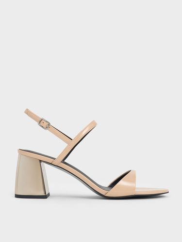 Charles & Keith - Sandales vernies à bride arrière et talon métallisé - Charles & Keith - Modalova