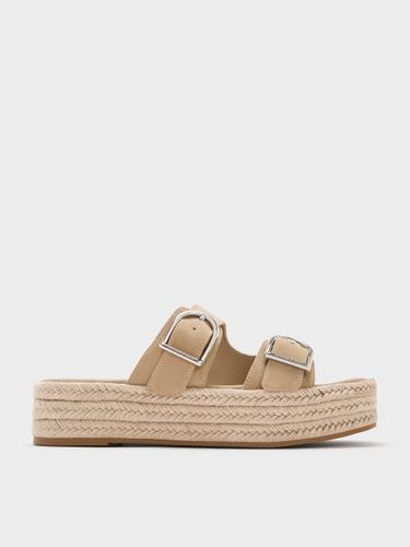 Charles & Keith - Sandales espadrilles en faux suède à plateforme à double lanière - Charles & Keith - Modalova