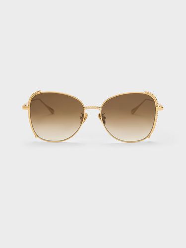 Charles & Keith - Lunettes de soleil papillon à demi-monture embellies - Charles & Keith - Modalova