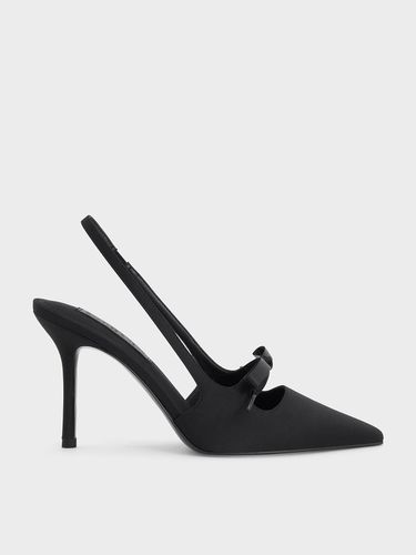 Charles & Keith - Escarpins en satin à bride arrière et bout pointu ornés d'un nœud - Charles & Keith - Modalova