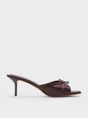 Charles & Keith - Mules à talon en satin froncé à nœud - Charles & Keith - Modalova