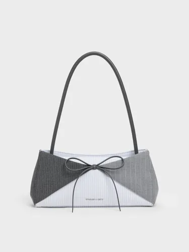 Sac porté épaule à empiècements et nœud rayé Hazel - Charles & Keith - Modalova