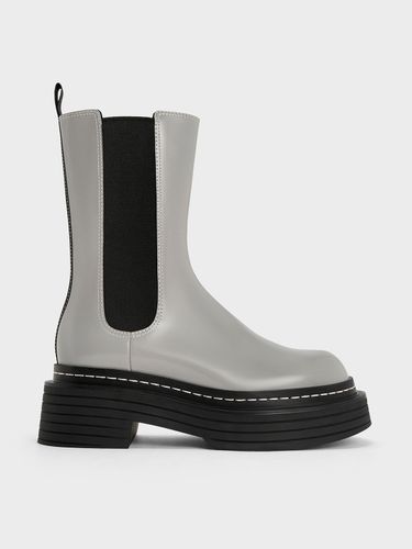 Charles & Keith - Bottes Chelsea mi-mollet à plateforme avec surpiqûre - Charles & Keith - Modalova