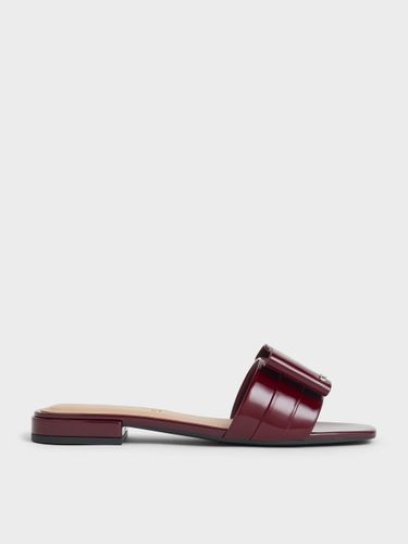 Charles & Keith - Claquettes à nœud en cuir verni Lu - Charles & Keith - Modalova