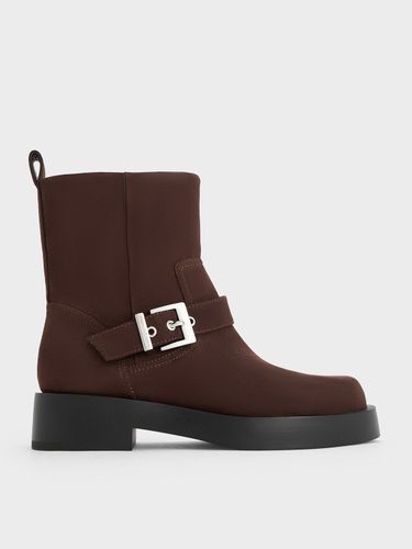Charles & Keith - Bottines biker en suédine avec lanière à boucle - Charles & Keith - Modalova