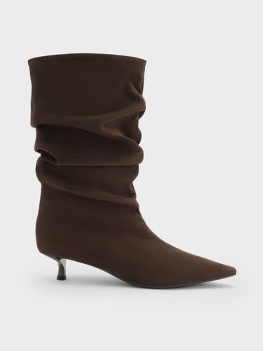 CHARLES & KEITH - Bottes mi-mollet froncées en suédine à petit talon - Charles & Keith - Modalova
