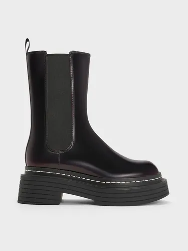 Bottes Chelsea à plateforme et surpiqûres - Charles & Keith - Modalova