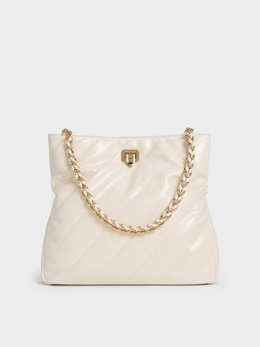 Charles & Keith - Sac porté épaule à empiècements et poignée en chaîne Fawn - Charles & Keith - Modalova