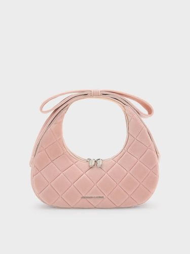 Sac hobo matelassé en velours à poignée nœud Janie - Charles & Keith - Modalova