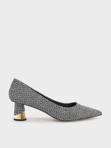 Escarpins en tweed à talon métallique sculpté - Charles & Keith - Modalova