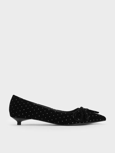 Charles & Keith - Chaussures à pois en velours à nœud et à bout pointu - Charles & Keith - Modalova