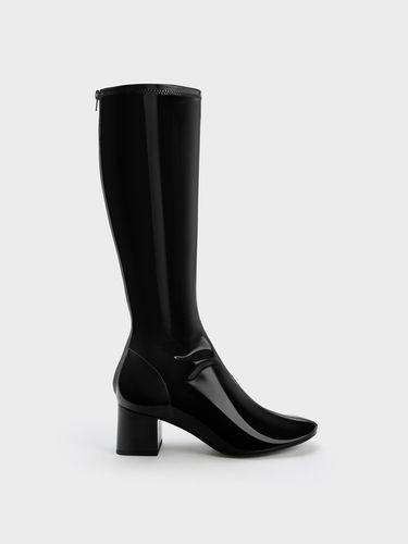 Charles & Keith - Bottes hauteur genou vernies à talon carré - Charles & Keith - Modalova