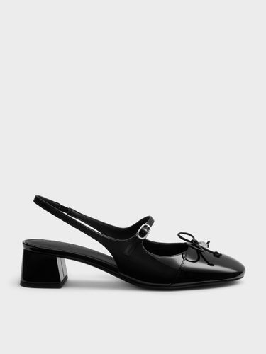 Escarpins slingback vernis à nœud - Charles & Keith - Modalova